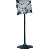 Fixed Impact Sign - Attractive black wineglass base - Black lettering on Gold or Silver with clear cover - Any wording you require